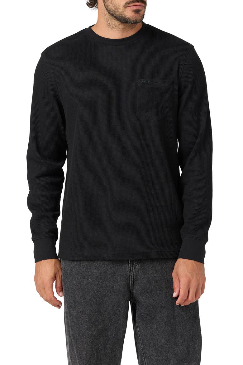 Overland Long Sleeve Thermal Pocket T-Shirt, Main, color, BLACK