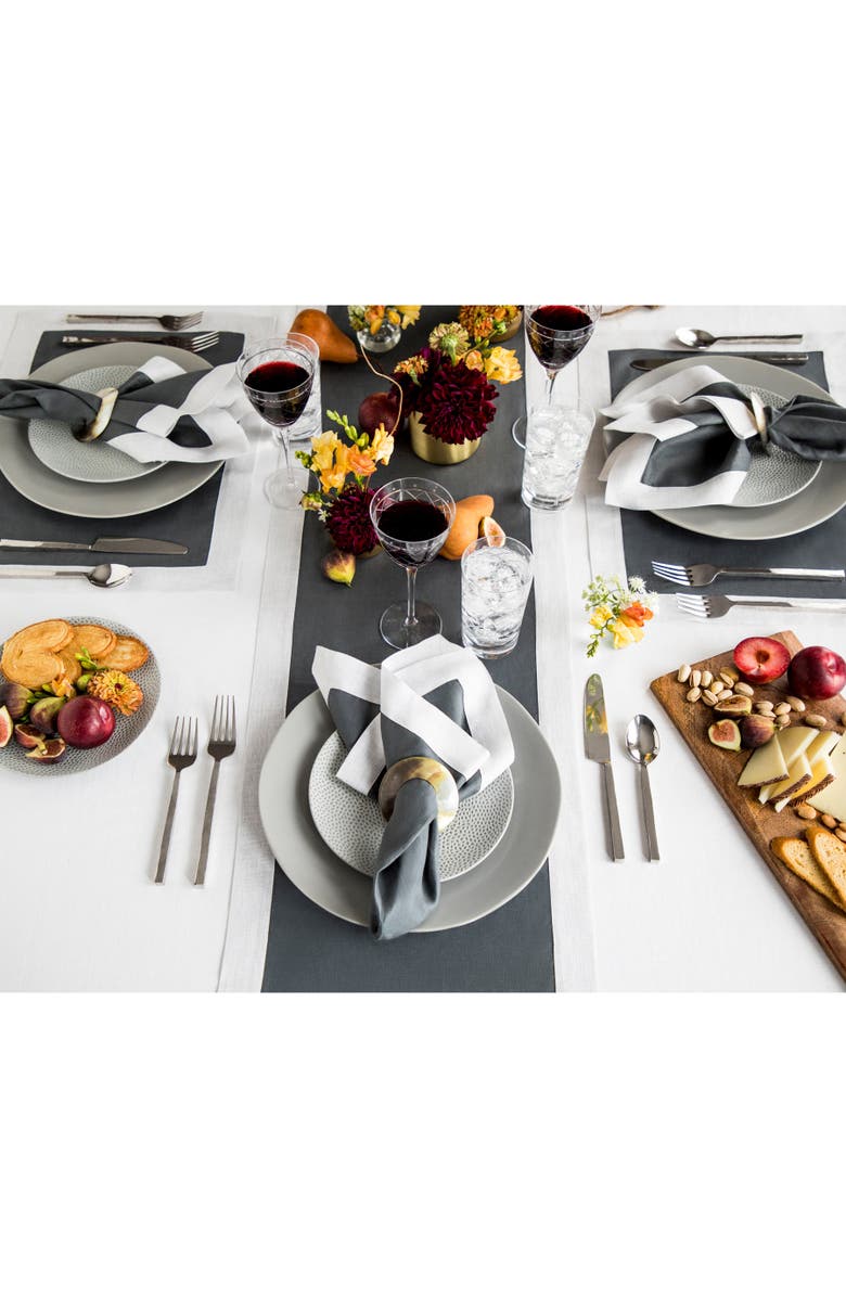 Solino Home Linen Table Runner for Dining Table, Holiday and Everyday Table Decor - Festive Edge, Alternate, color, 