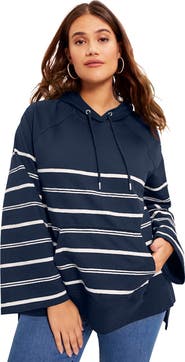 June + Vie Bell-Sleeve French Terry Sweatshirt