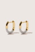 Otiumberg 14kt Gold Vermeil Small Demi-Pavé Staple Hoop Earrings