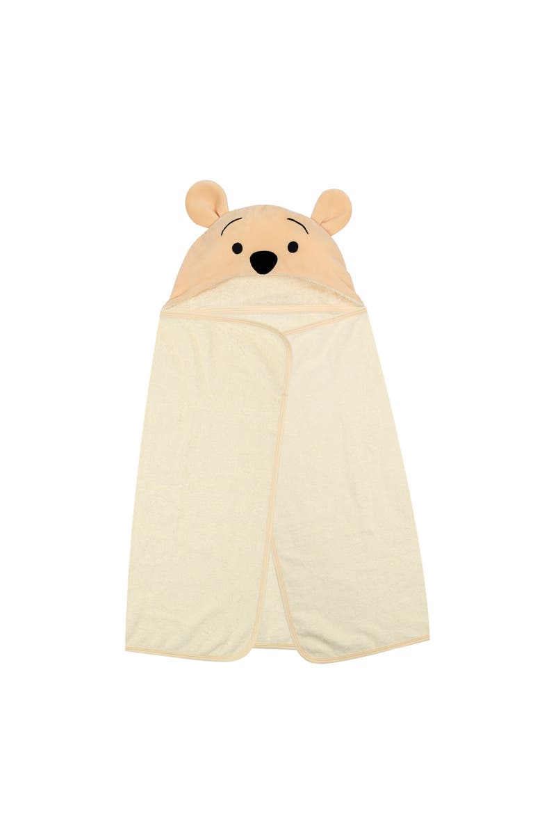 Lambs & Ivy Disney Baby Winnie the Pooh Cotton Hooded Baby Bath Towel, Alternate, color, Tan