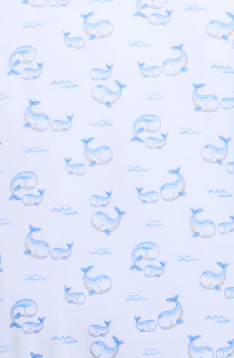 Kissy Kissy Print Pima Cotton Footie, Alternate, color, Blue
