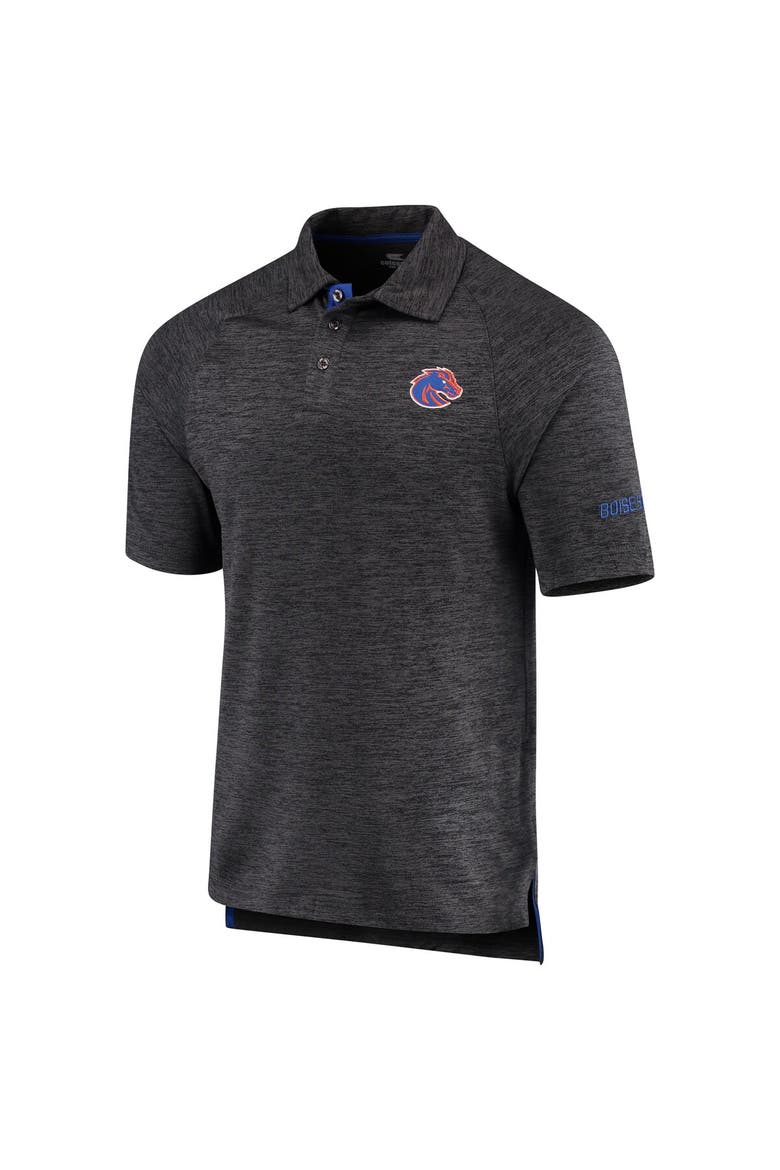 Men's Colosseum Heathered Black Boise State Broncos Down Swing Polo, Alternate, color, Heather Black