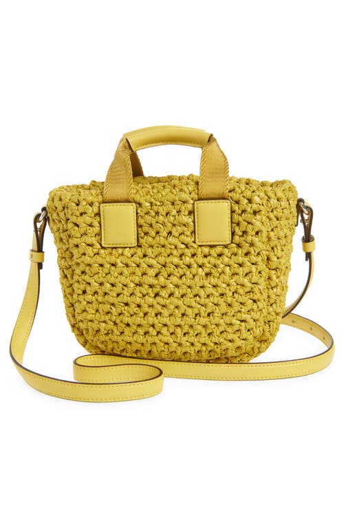 Moncler Micro Caradoc Woven Crossbody Bag In Yellow Pear