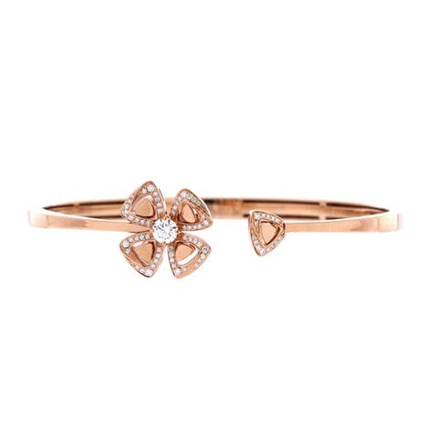 Fiorever Bangle Bracelet 18K Rose Gold with Pave Diamonds