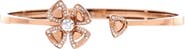 Pre-Owned Bvlgari Fiorever Bangle Bracelet 18K Rose Gold with Pave Diamonds