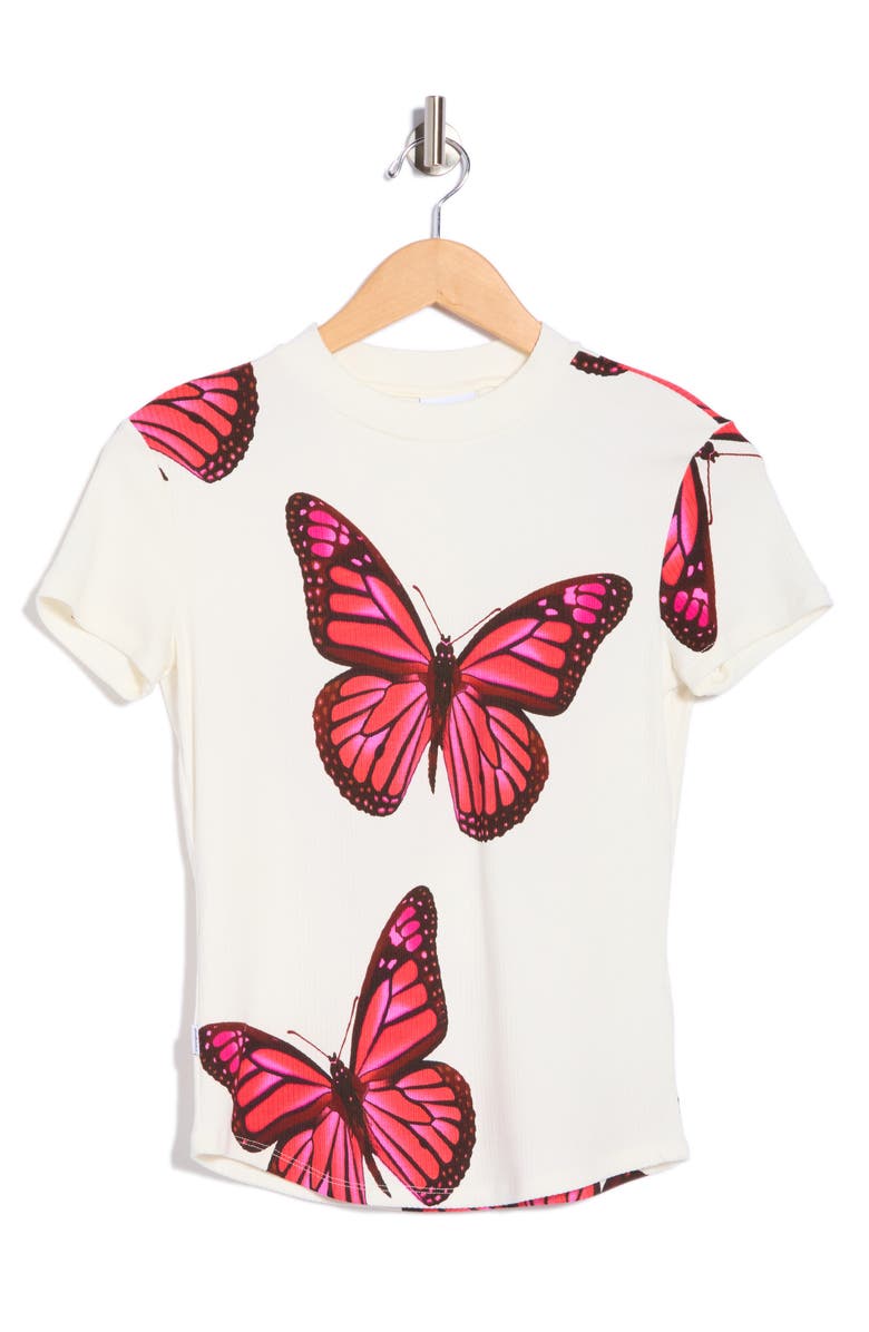 Desigual Butterfly Knit T-Shirt, Alternate, color, 