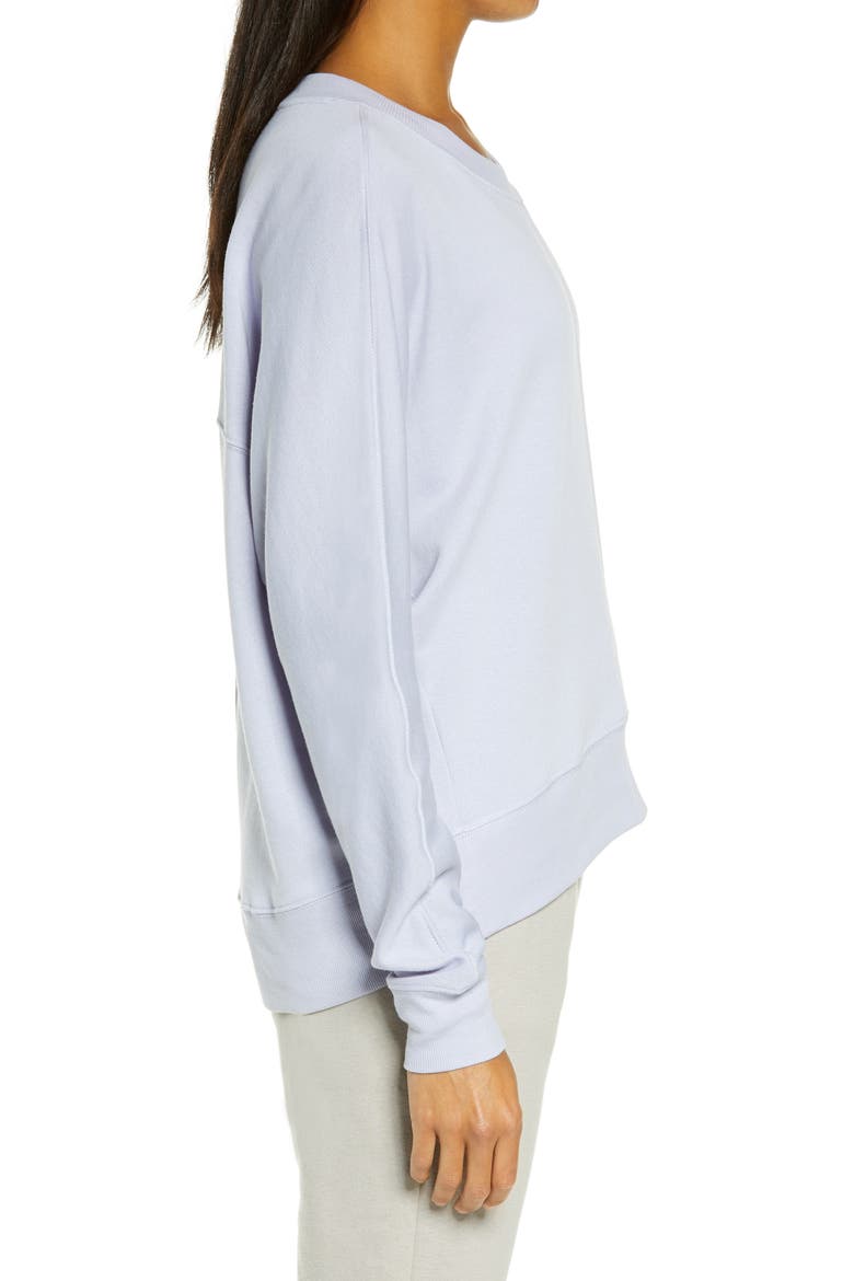 Carey Crew High/Low Sweatshirt, Alternate, color, PURPLE COSMIC
