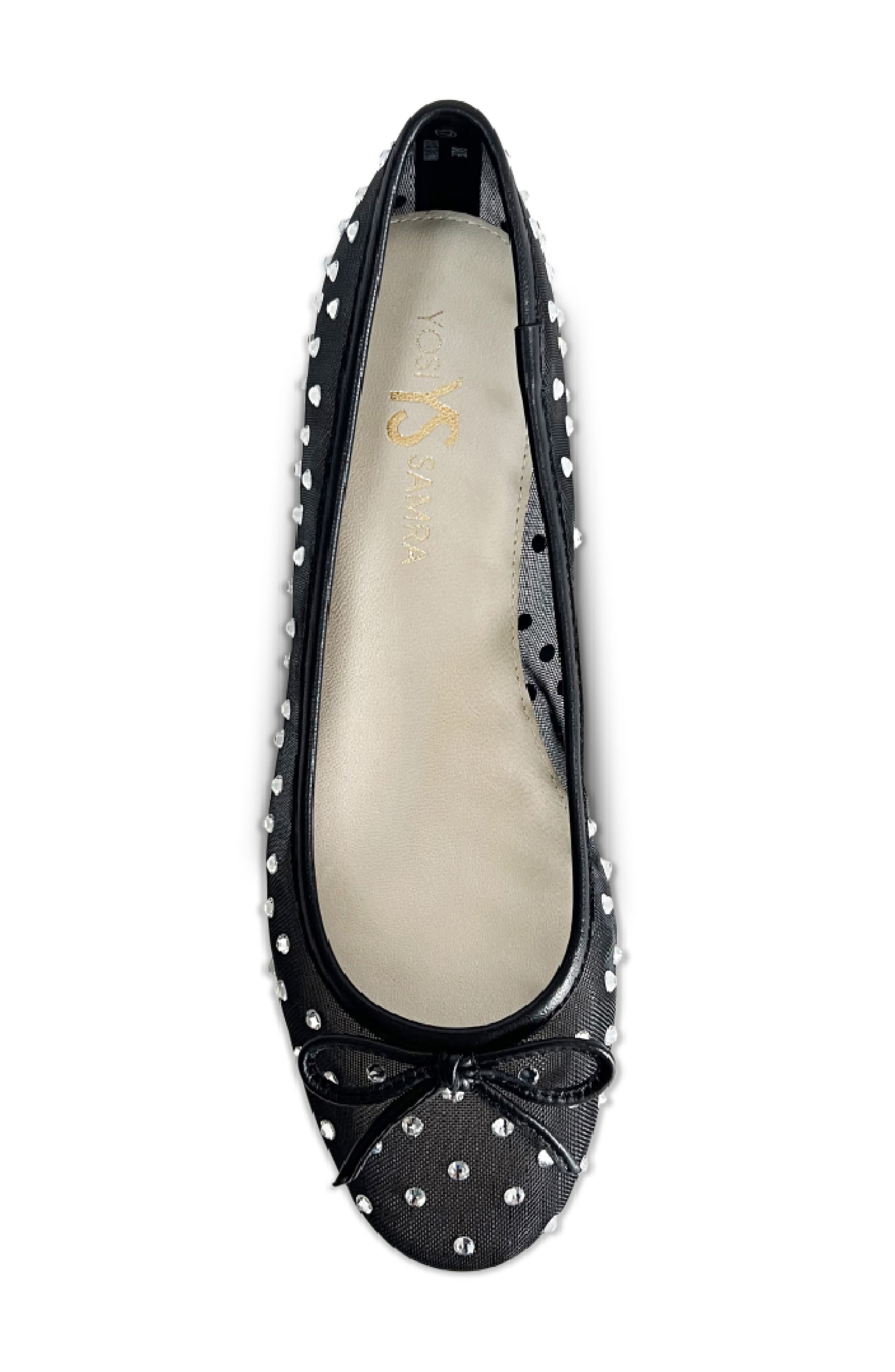 Yosi Samra Sadie Rhinestone Mesh Ballet Flat, Alternate, color, 
