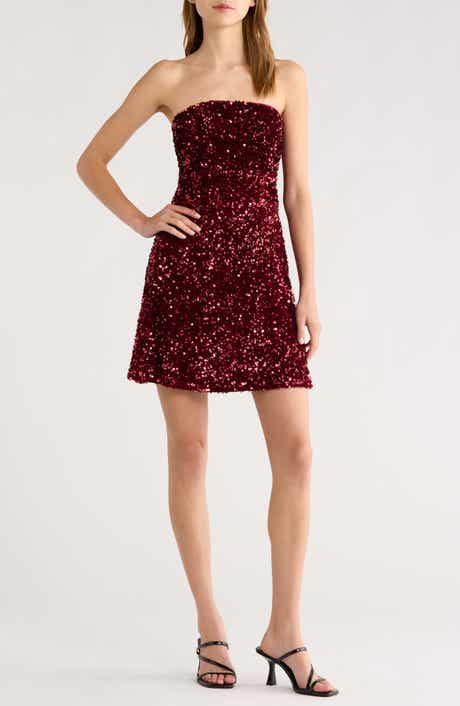 All in Favor Strapless Sequin Minidress