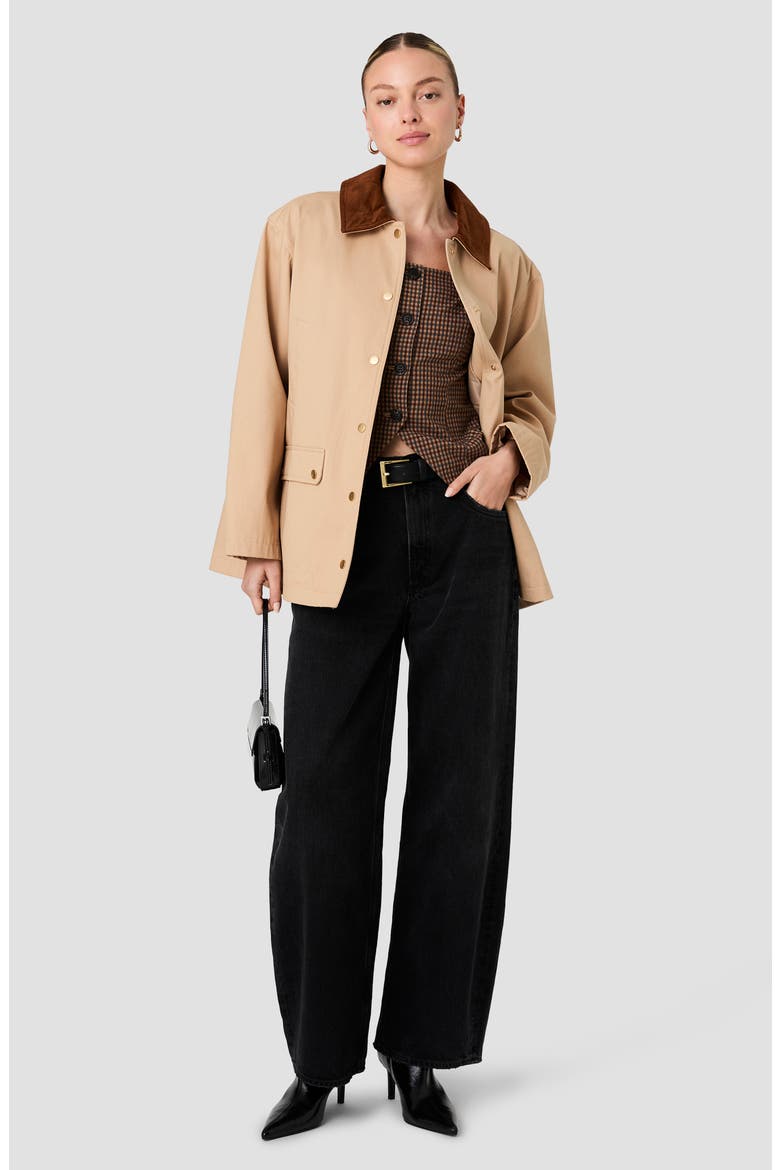 Barn Jacket with Corduroy Collar, Alternate, color, COCOA BROWN