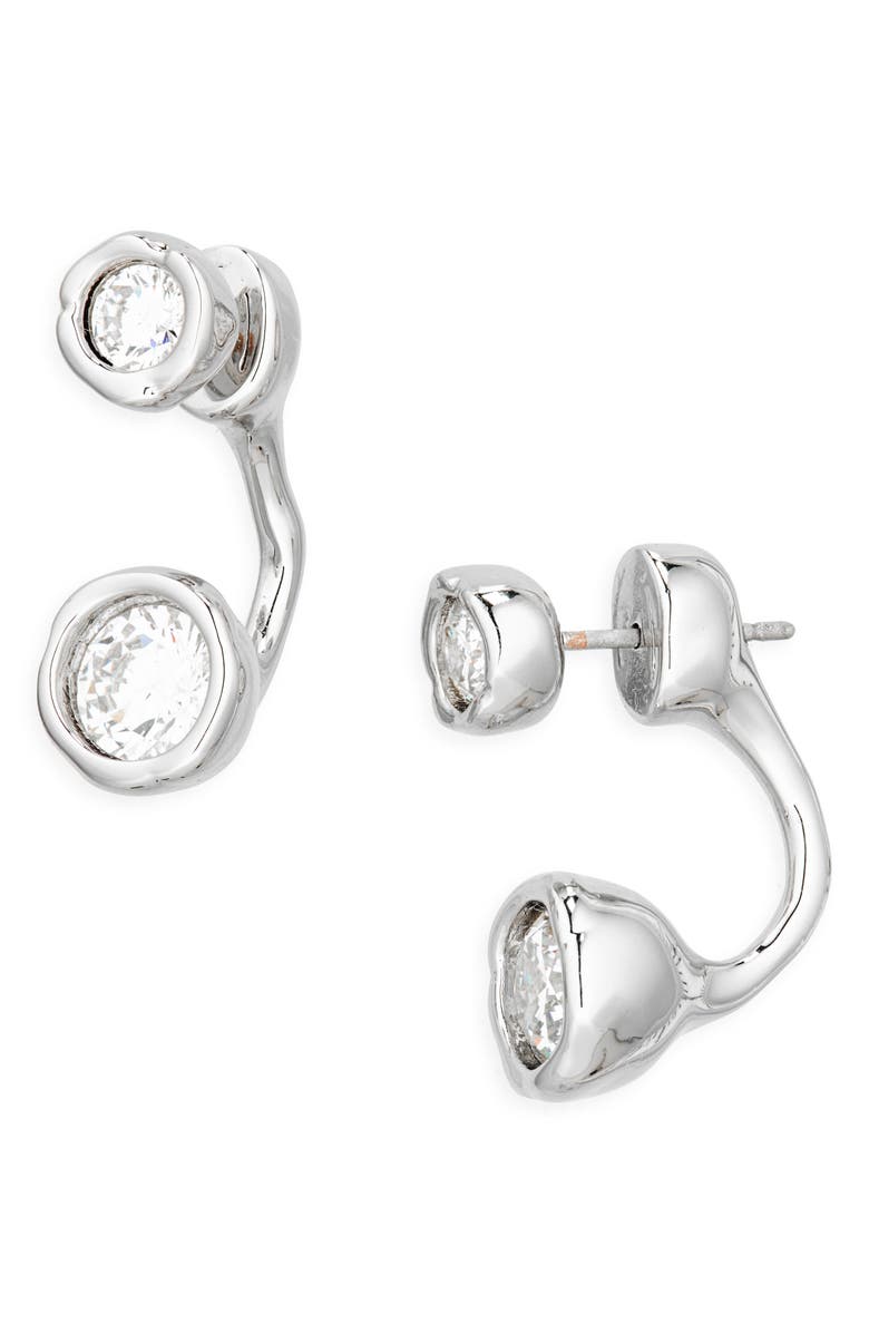 Alexis Bittar Asterales Cubic Zirconia Studs & Jackets Set, Main, color, Silver