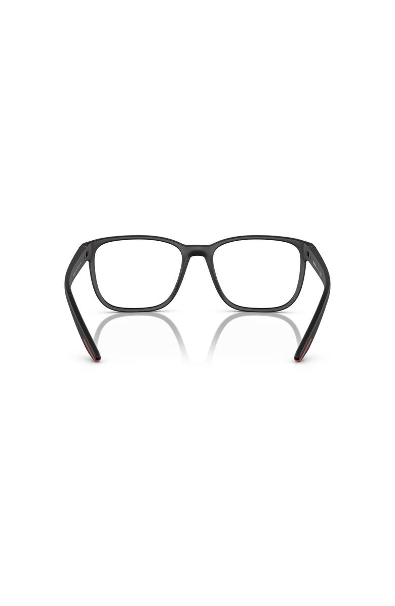 Prada Linea Rossa 55mm Rectangle optical glasses, Alternate, color, Black