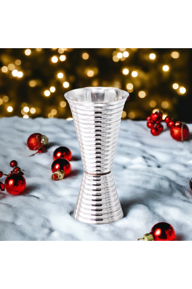 Fluted Silver Double Side Jigger, Alternate, color, Silver
