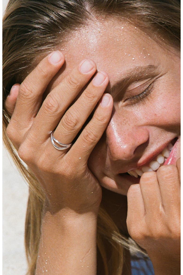 Breeze Double Ring, Alternate, color, Silver