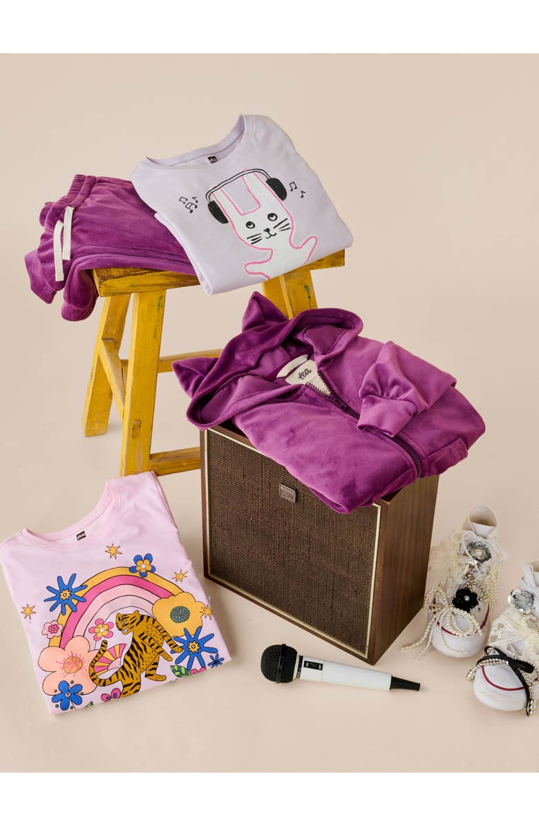 Tea Collection Easy Fit Very Velour Joggers, Alternate, color, Cosmic Berry