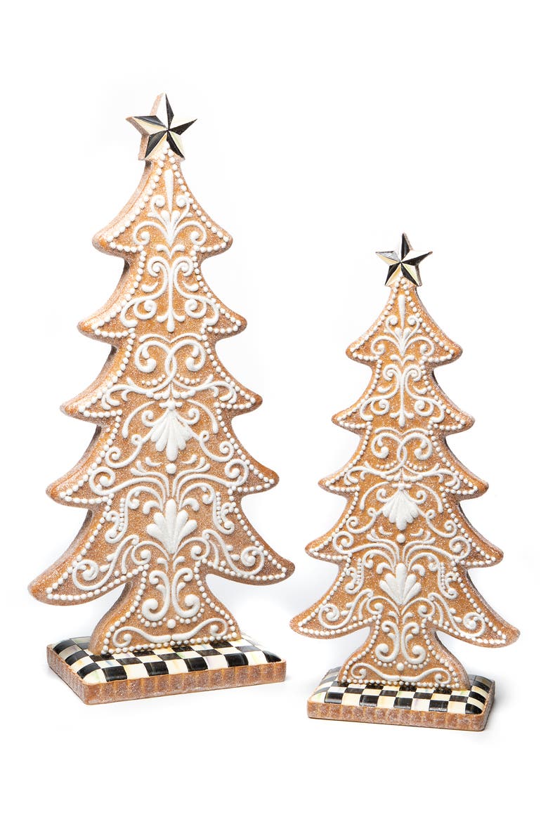 Gingerbread Cookie Christmas Tree Decoration, Alternate, color, BROWN