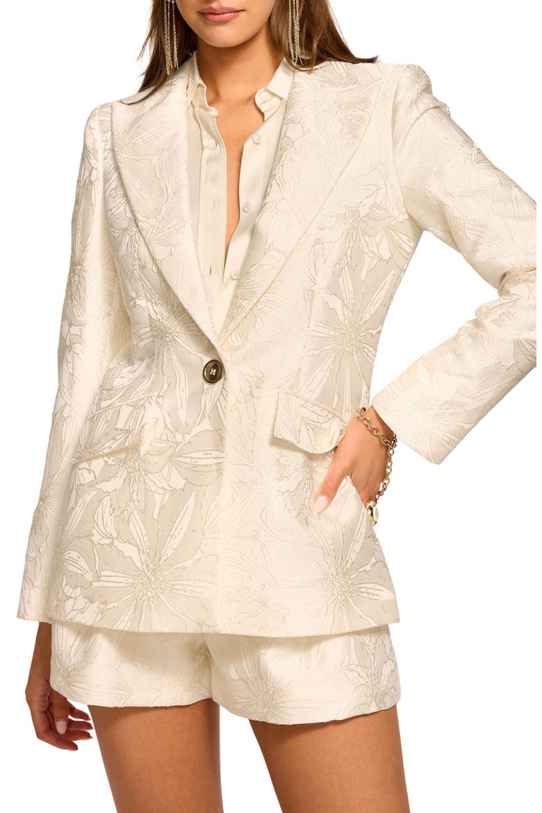 Alani Floral Jacquard Blazer, Main, color, IVORY JACQUARD