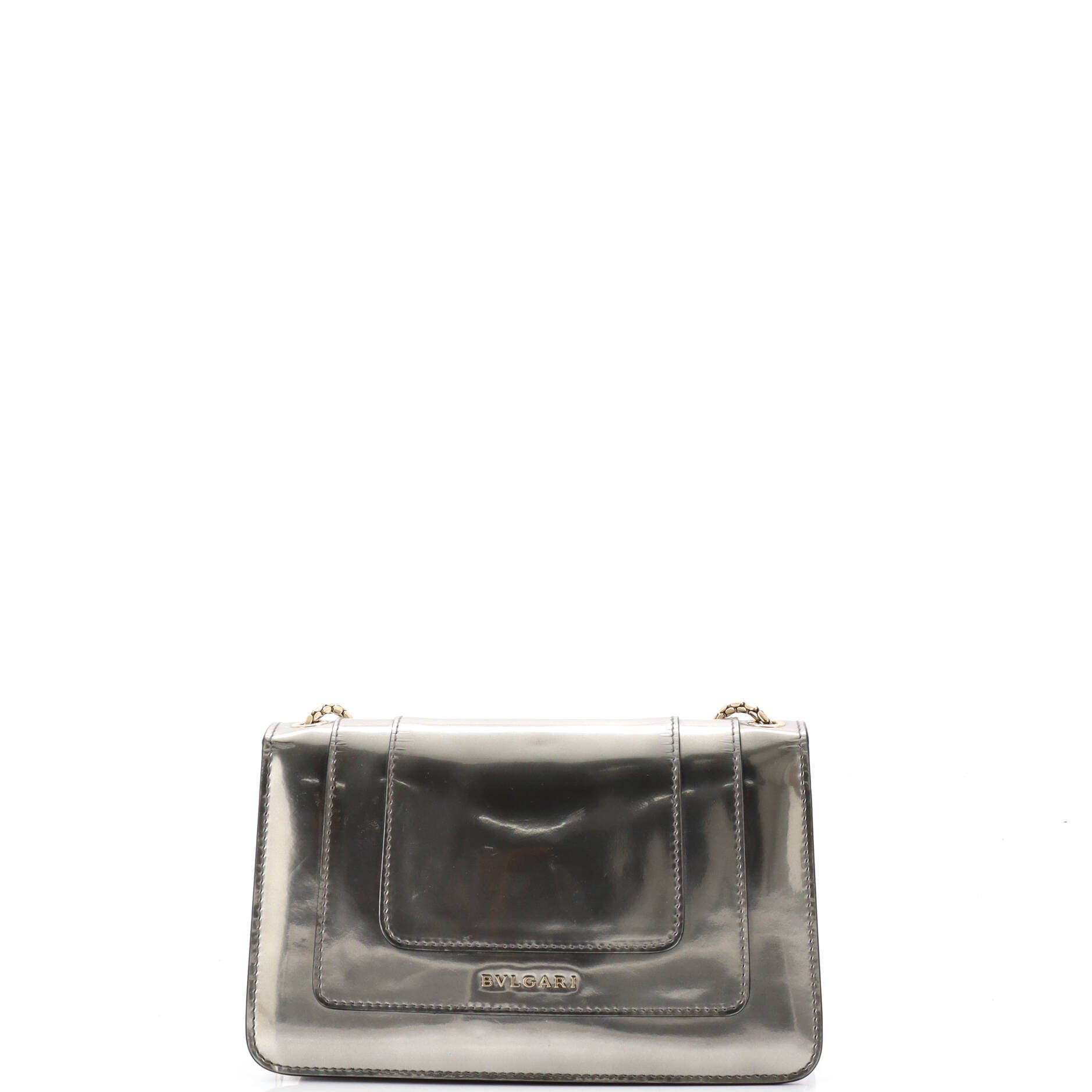 Serpenti Forever Shoulder Bag Patent Small, Alternate, color, Metallic Silver