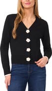 CeCe Crochet Flower Accent Cardigan