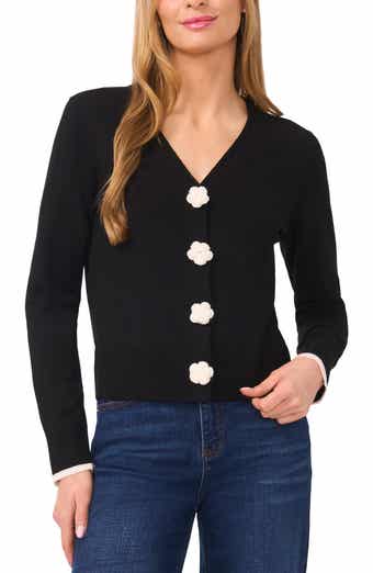 Crochet Flower Accent Cardigan
