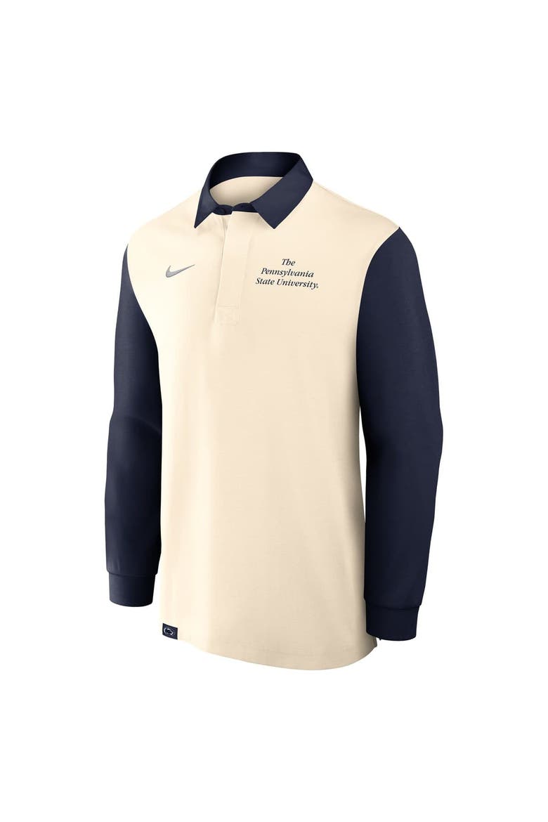 Men's Nike Tan/Navy Penn State Nittany Lions Rugby Long Sleeve Shirt, Alternate, color, Tan