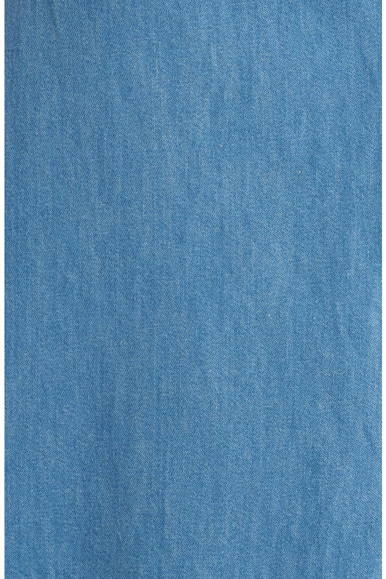 Zurina Sleeveless Cotton Chambray Shirtdress, Alternate, color, MEDIUM WASH