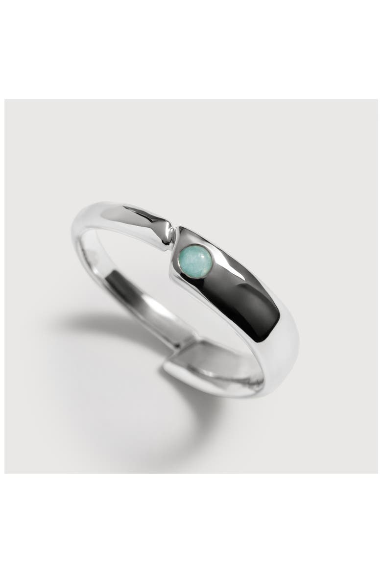 Amaia Recycled Sterling Silver Amazonite Stacking Ring, Alternate, color, STERLING SILVER / AMAZONITE