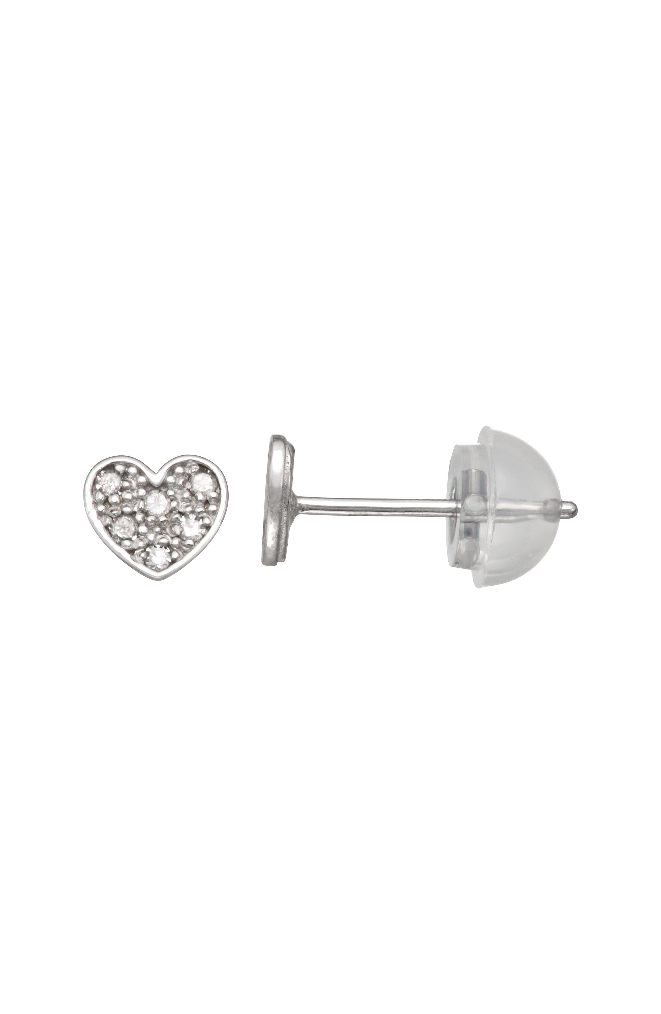 FZN Kids' 14K Gold Diamond Heart Stud Earrings