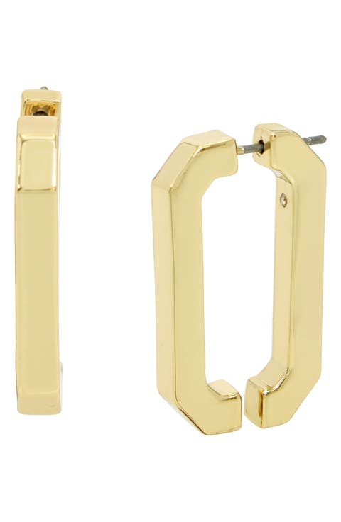 Hexagon Hoop Front/Back Earrings