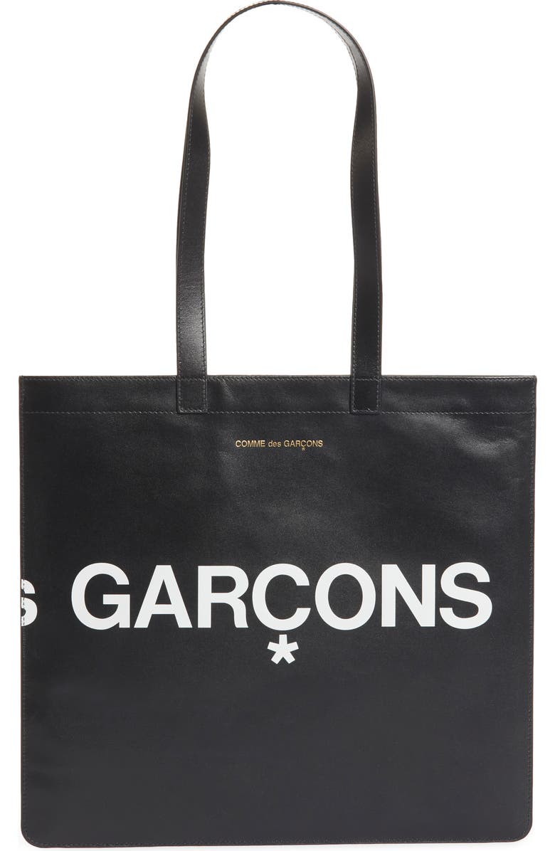 Comme des Garçons Wallets Huge Logo Leather Tote, Alternate, color,