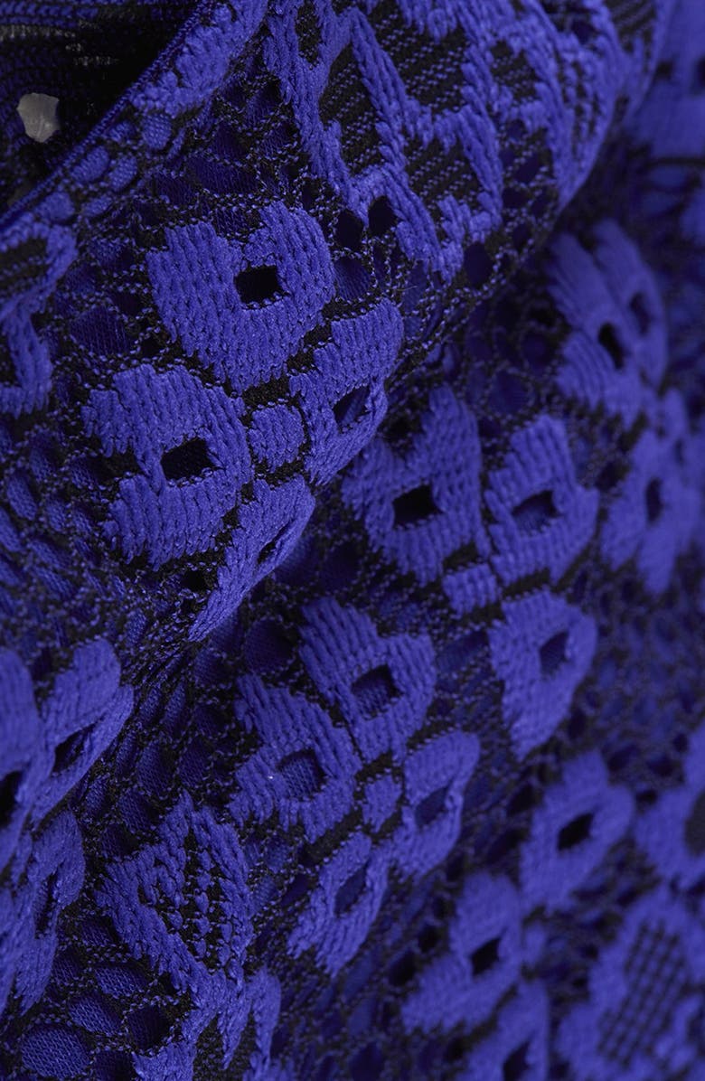 Topshop Sheer Back Floral Lace Tank, Alternate, color, 