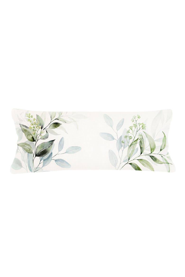 Eucalyptus Linen Pillow with Down Alternative Insert, Main, color, Green