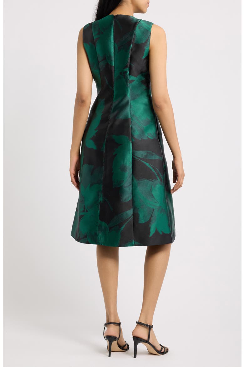 Floral Sleeveless Midi Dress, Alternate, color, DEEP JADE / ANNE BLACK