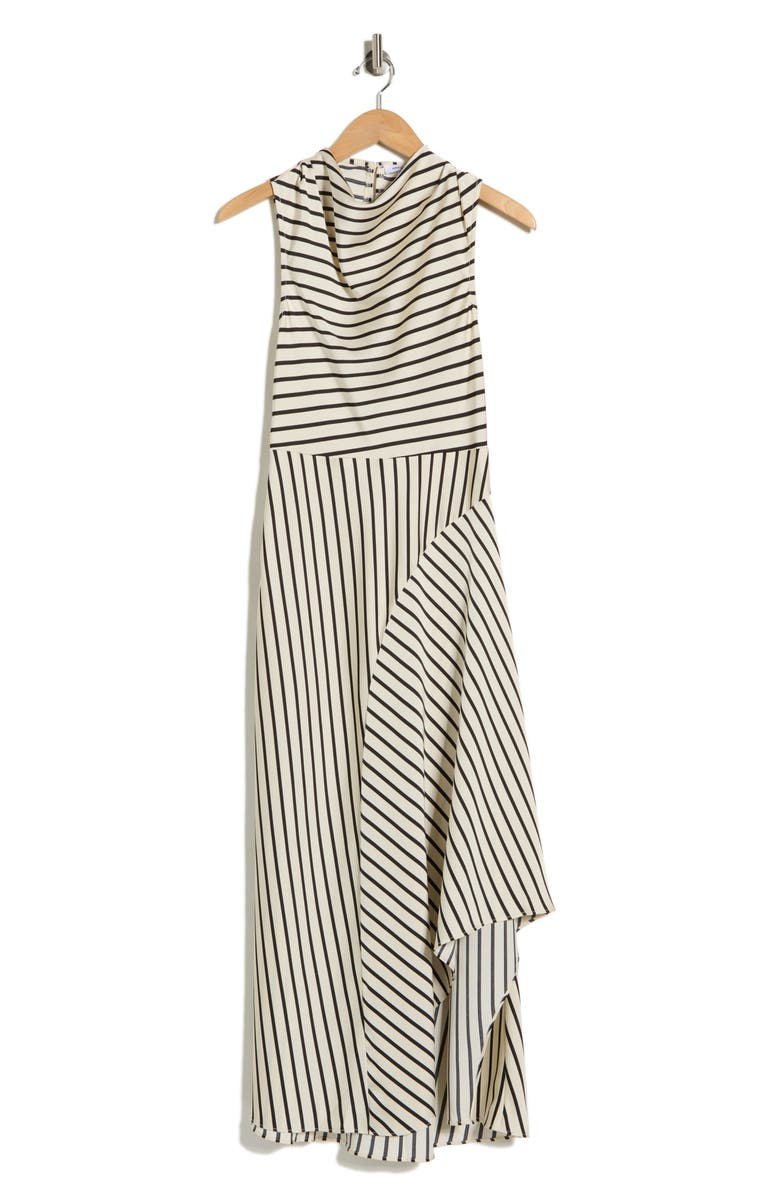 AREA STARS Divya Stripe Sleeveless Midi Dress, Alternate, color, Black White