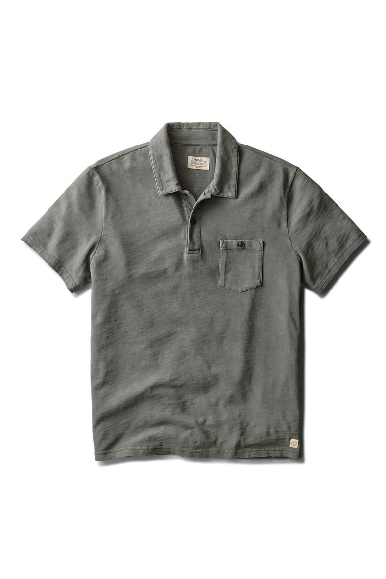 Luxe Slub Organic Cotton Pocket Polo, Alternate, color, ASPHALT