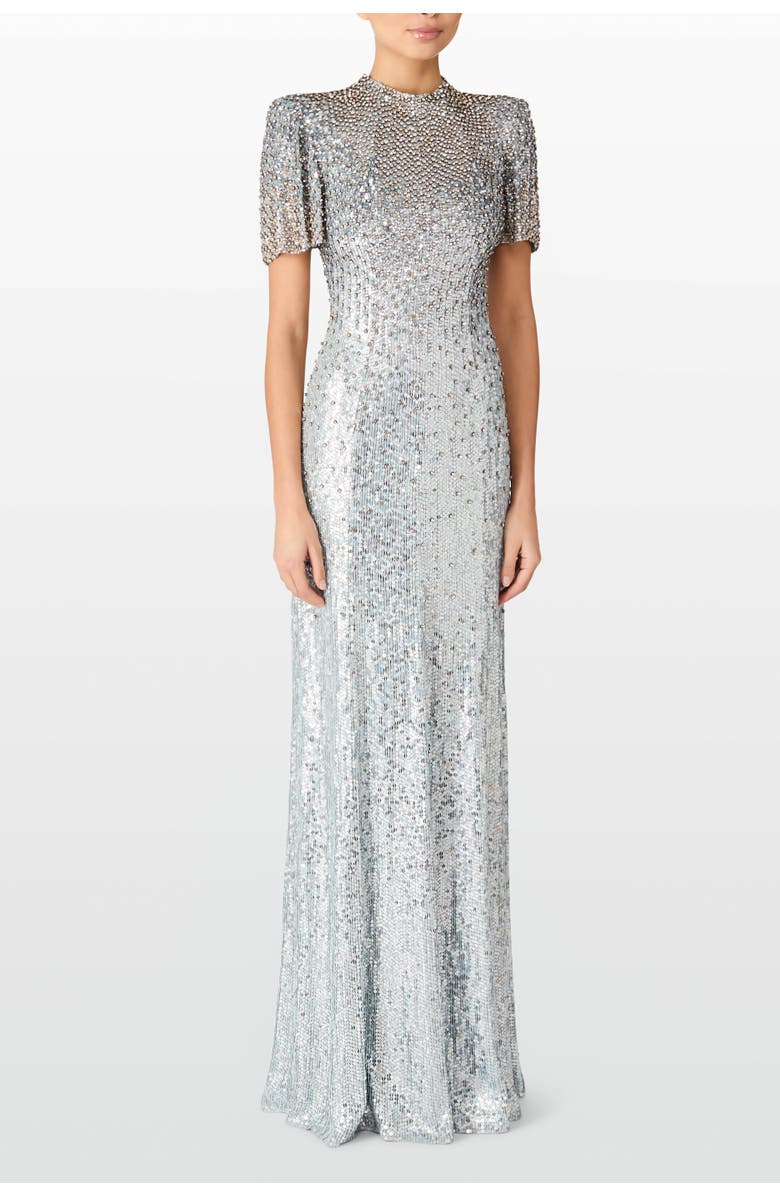 Jenny Packham Jourdain Sequin-Embellished Gown, Alternate, color, Glass