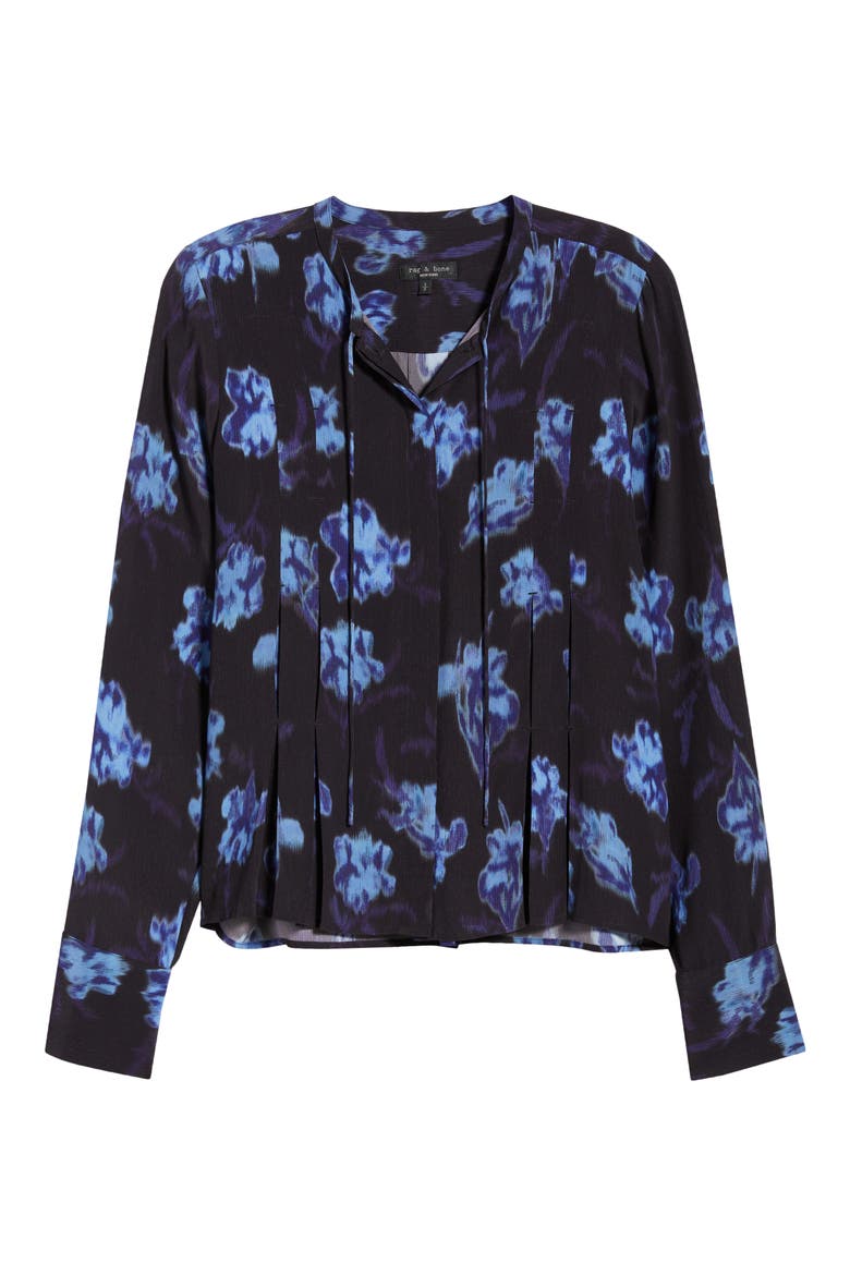 Arden Pleated Print Top, Alternate, color, DKFLO