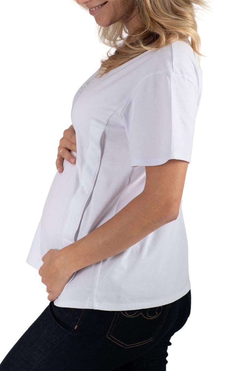 Cache Coeur Maternity/Nursing Organic Cotton Graphic Tee, Alternate, color, 