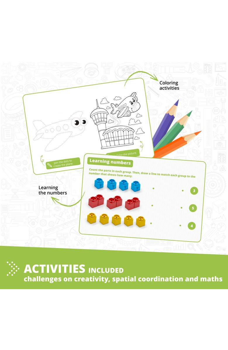 Engino Qboidz Airplane 5 Model Brick Building Set, Alternate, color, Multicolored