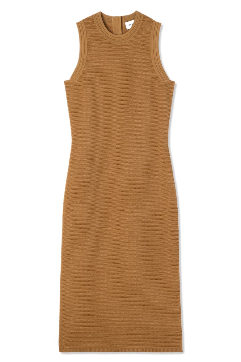 Ottoman Trim Sleeveless Sweater Dress, Alternate, color, CARAMEL