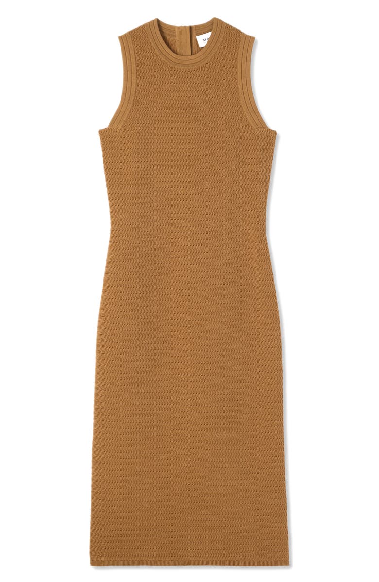 St. John Collection Ottoman Trim Sleeveless Sweater Dress, Alternate, color,