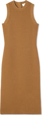 St. John Collection Ottoman Trim Sleeveless Sweater Dress