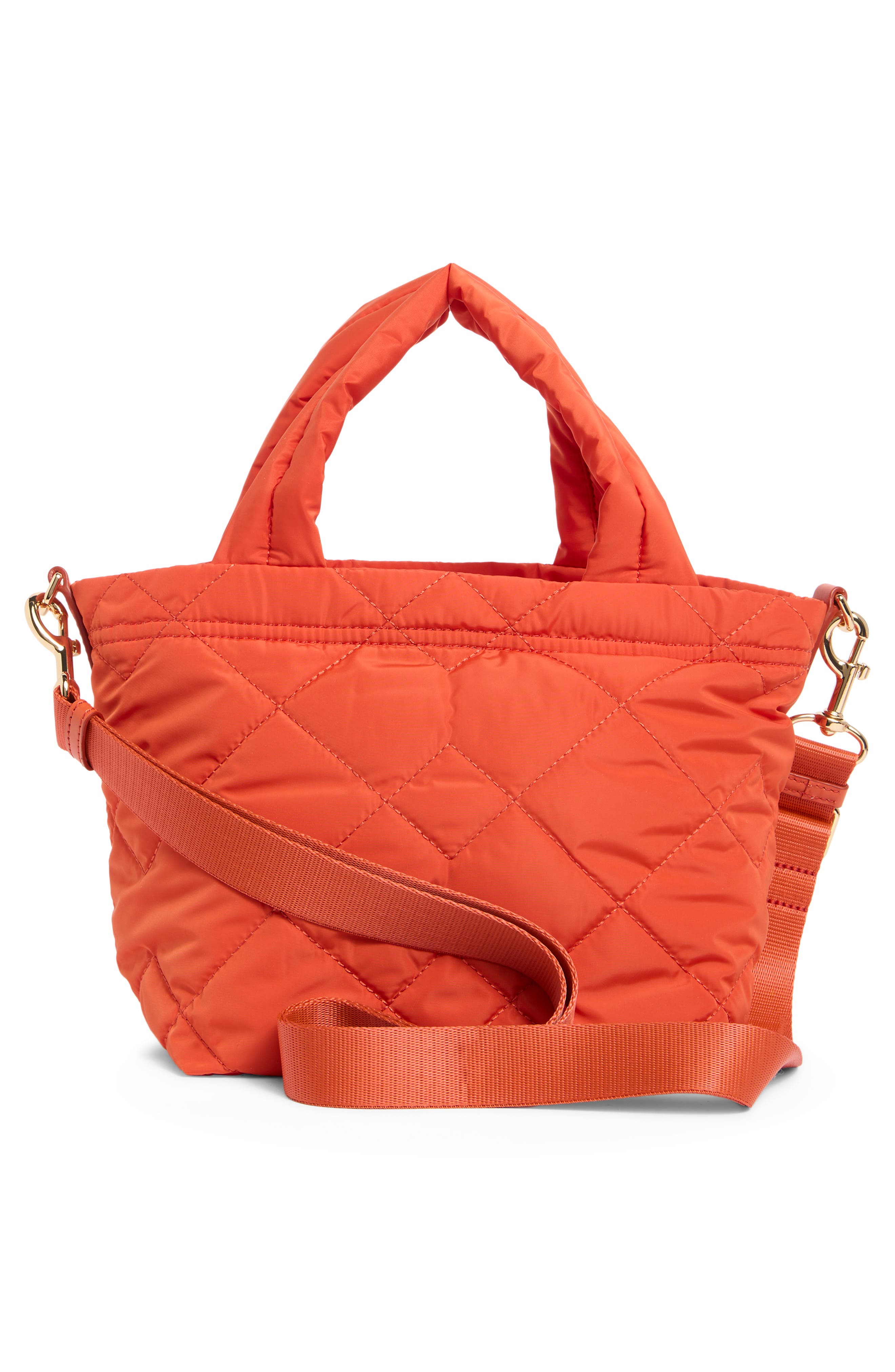Mini Quilted Nylon Tote, Alternate, color, SUNSET
