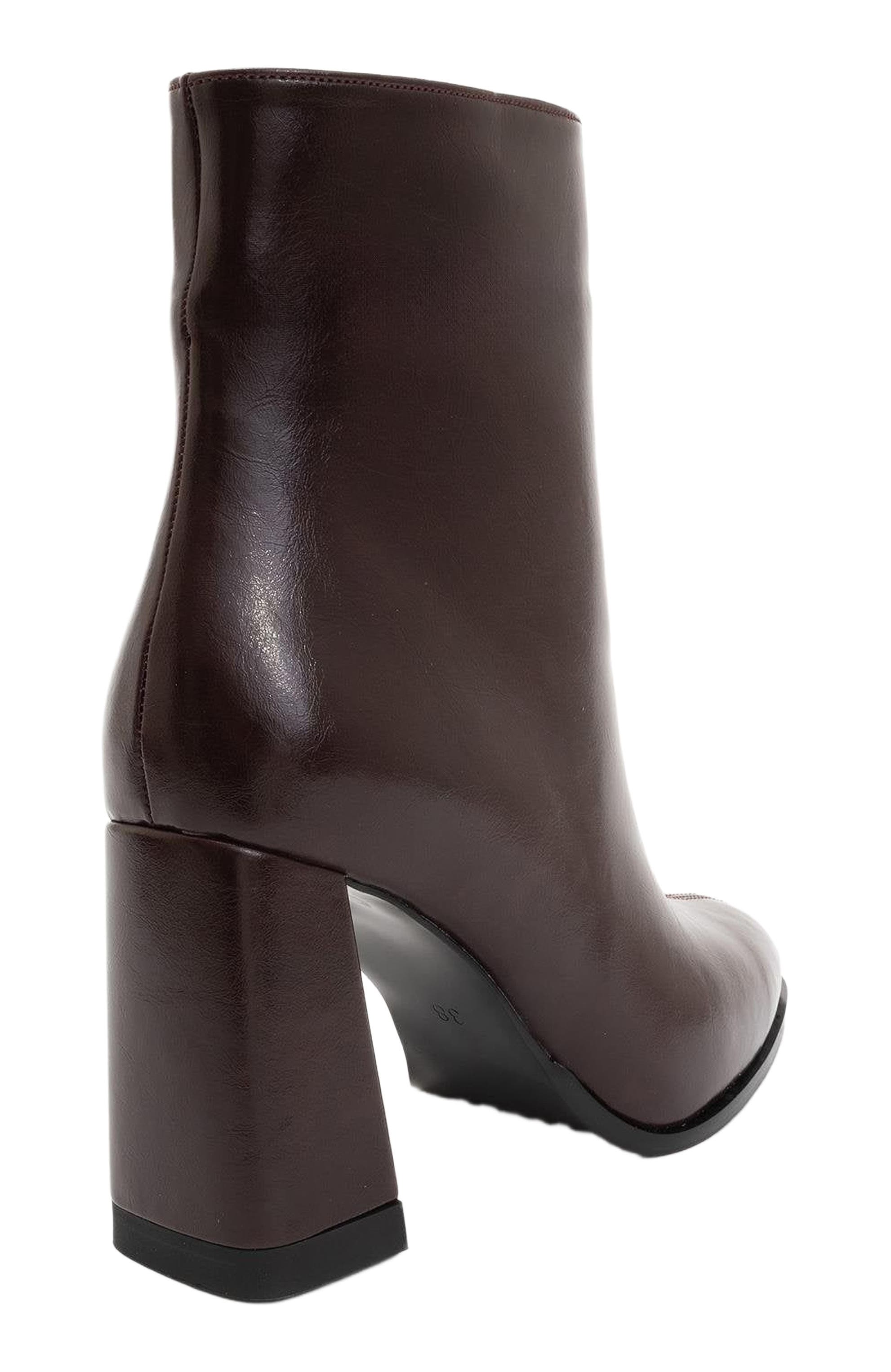 Jewel High Heel Boot, Alternate, color, Burgundy Faux Leather
