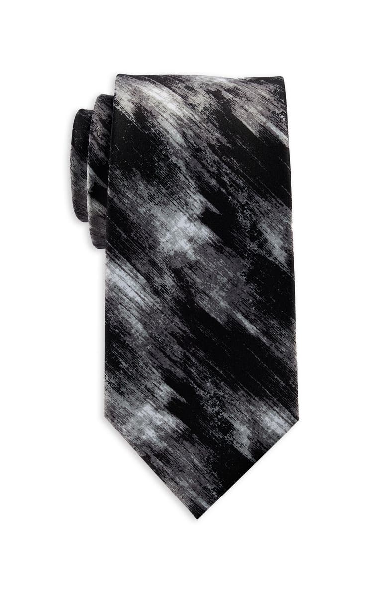 Synrgy by DXL Big & Tall Abstract Paint Stroke Tie, Main, color, Black