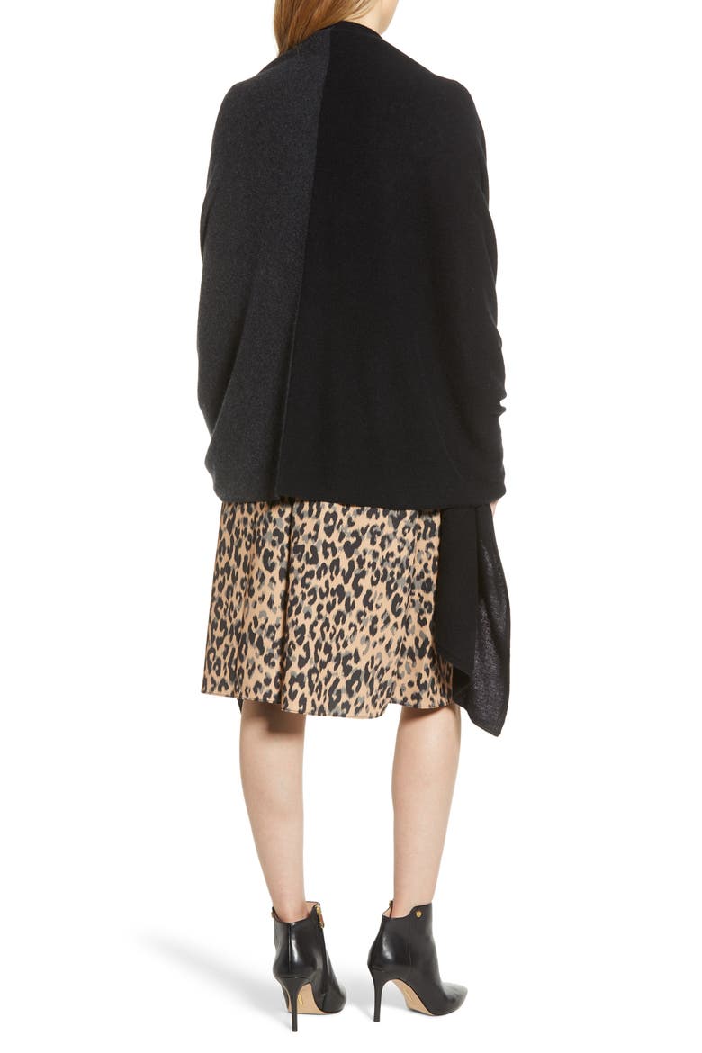 Colorblock Cashmere Wrap, Alternate, color, GREY COMBO