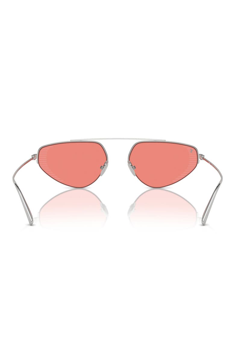 58mm Irregular Sunglasses, Alternate, color, SILVER / RED