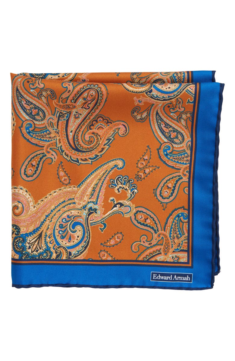 EDWARD ARMAH Paisley Silk Pocket Square, Main, color, 