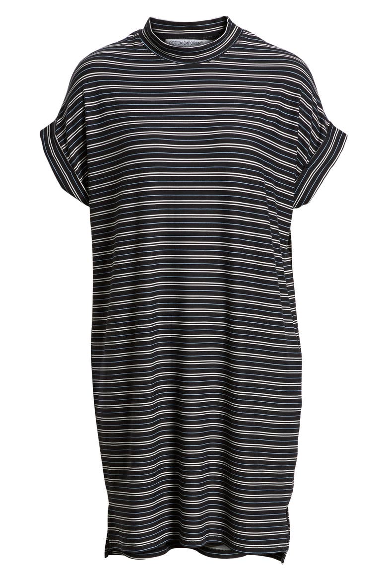 Stripe Sneaker Dress, Alternate, color, BLACK/ BLUE